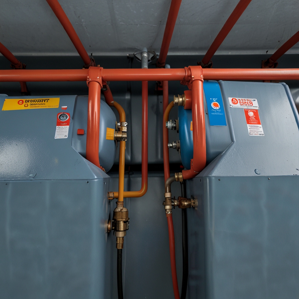 Mobile technician operating a refrigerant recovery device outdoors