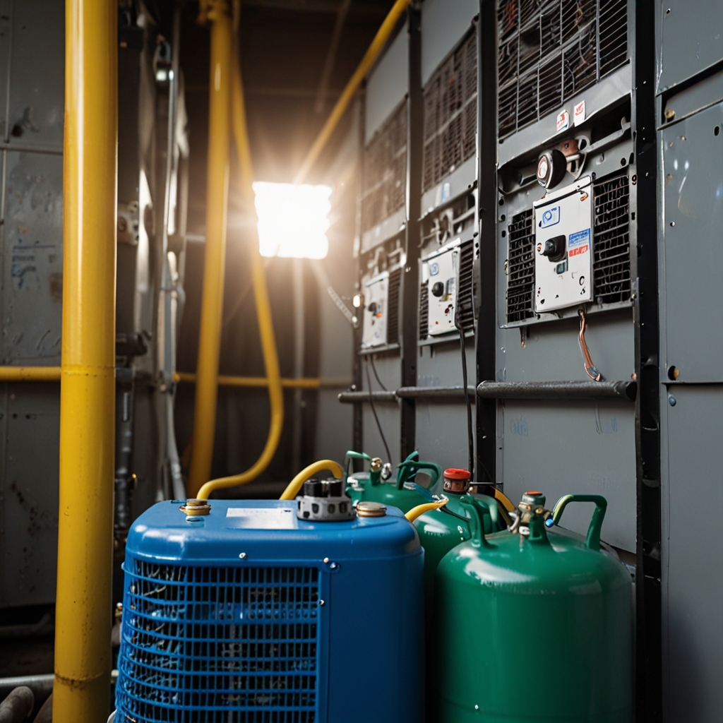 Safe practices for HVAC Freon recovery methods and tools.