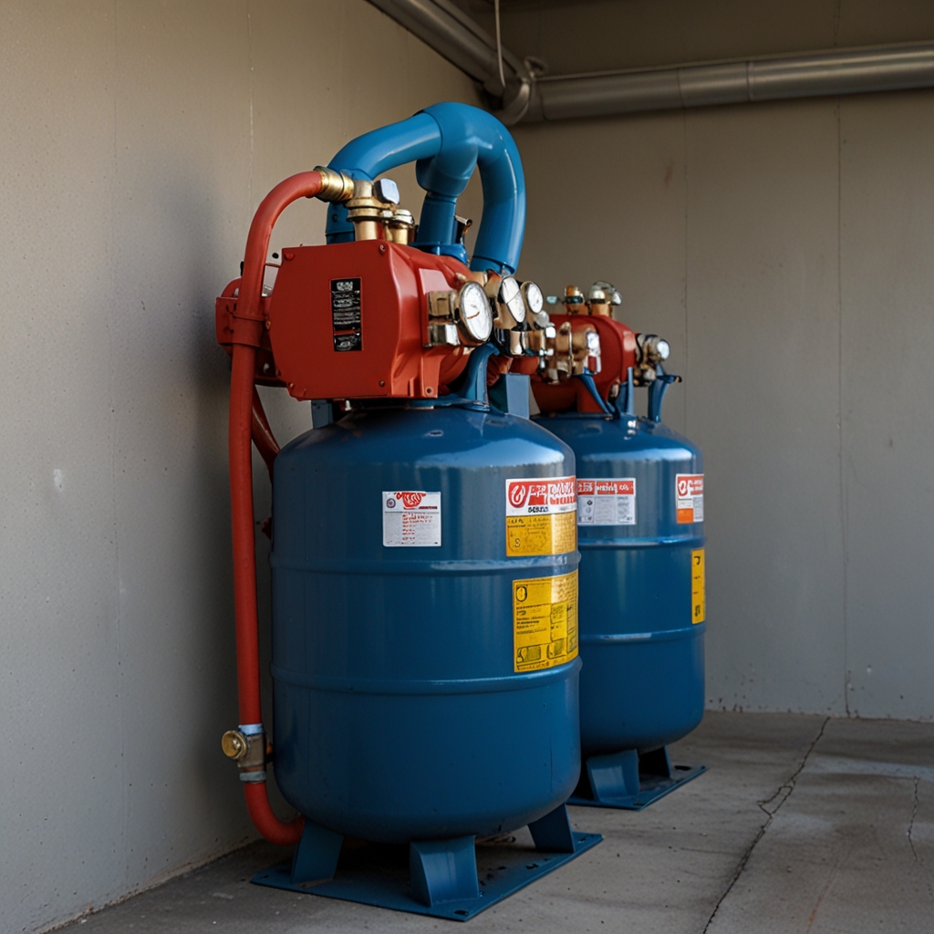 Technician performing maintenance on a refrigerant recovery machine